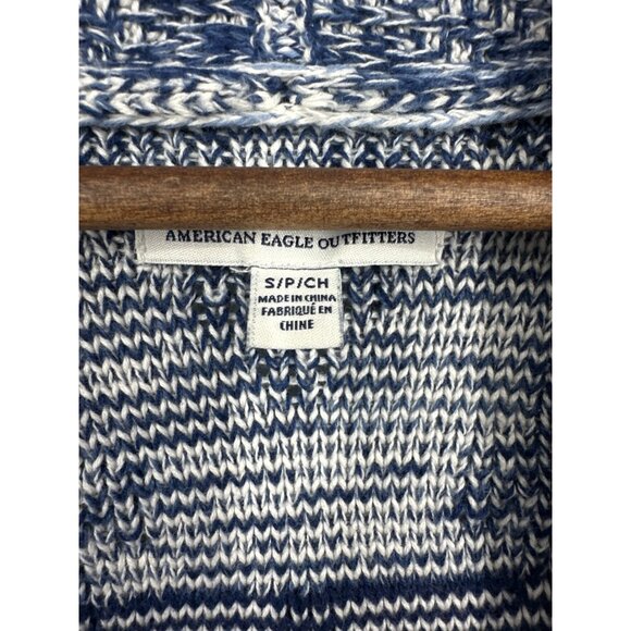 American Eagle Fringe Cardigan Sweater Boho Tribal Open Front Aztec Blanket Sz S - Picture 5 of 11